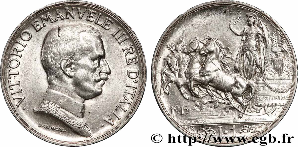 ITALIE 1 Lire Victor Emmanuel III 1915 Rome  SPL 