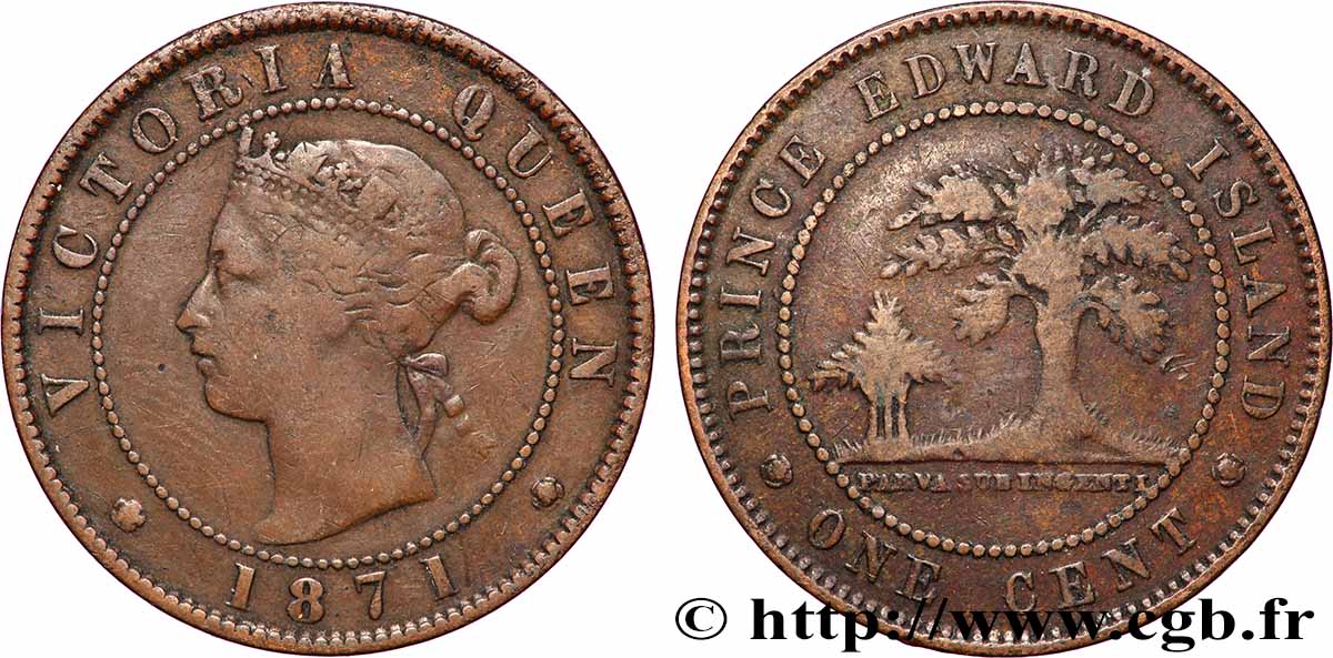ÎLE-DU-PRINCE-ÉDOUARD 1 Cent Victoria 1871  TB+ 