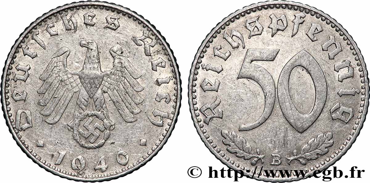DEUTSCHLAND 50 Reichspfennig 1940 Vienne SS 