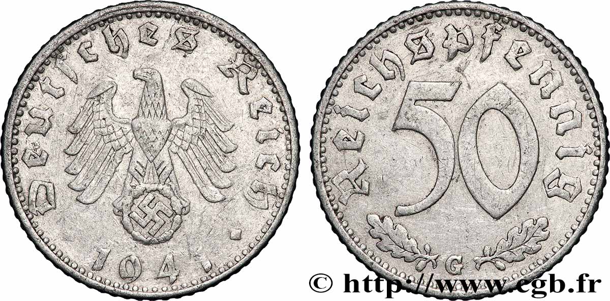 ALLEMAGNE 50 Reichspfennig 1941 Karlsruhe -  TTB 