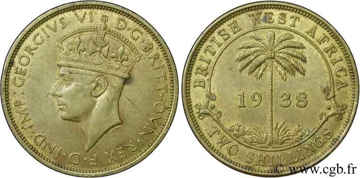 BRITISCH-WESTAFRIKA 2 Shillings Georges VI 1938 Kings Norton - KN VZ 