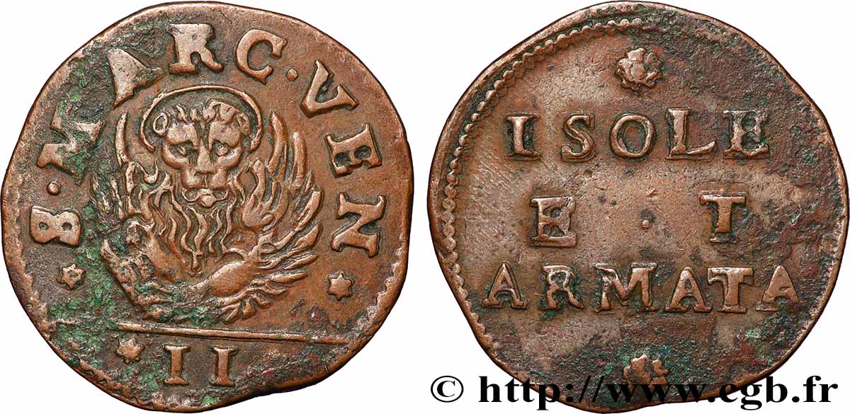 ITALIE - VENISE Gazzetta (2 Soldi) 1688-1690 Venise TB+ 