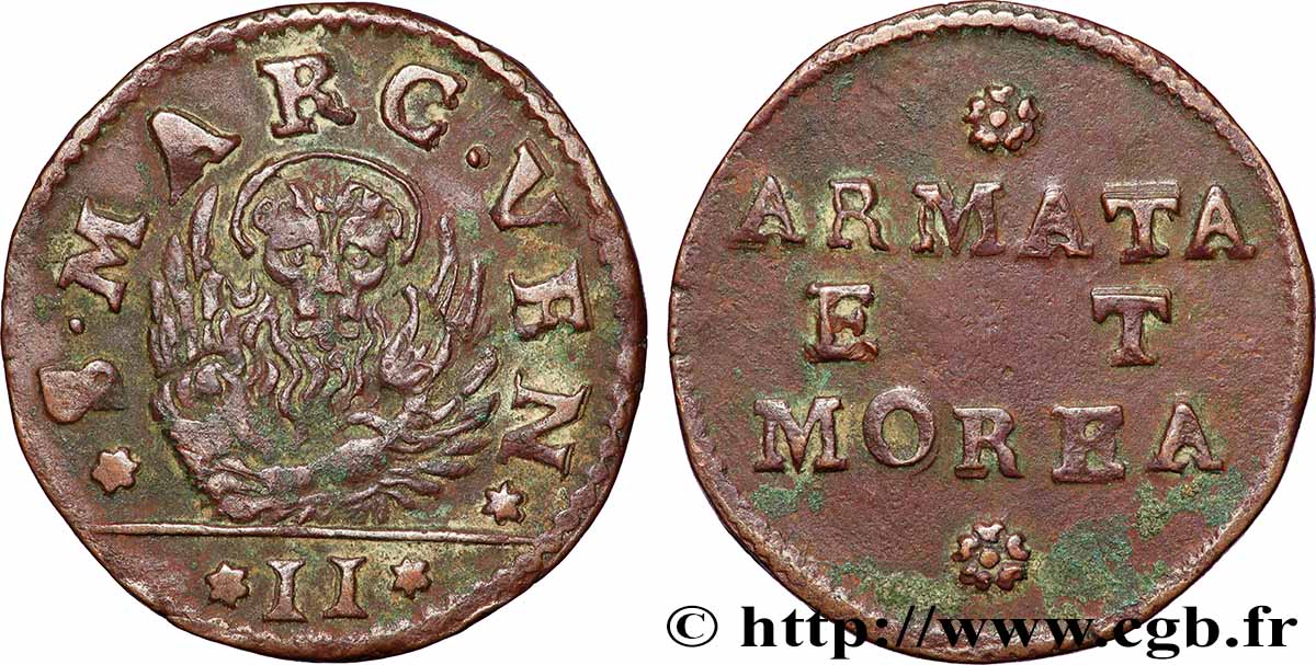 ITALIE - VENISE Gazzetta (2 Soldi) N.D. (1688-1715 Venise TB+ 