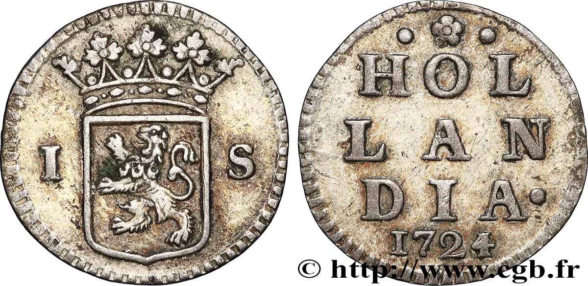 PAYS-BAS - PROVINCES-UNIES 1 Stuiver Hollande 1724 Dordrecht TTB+ 