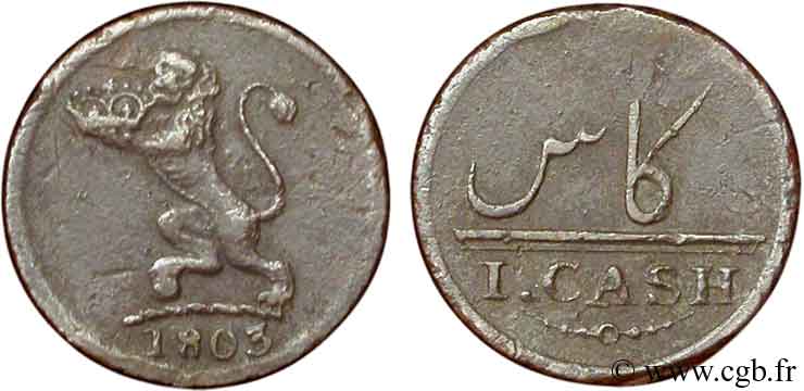 INDIEN
 1 Cash Madras East India Company 1803  fVZ 