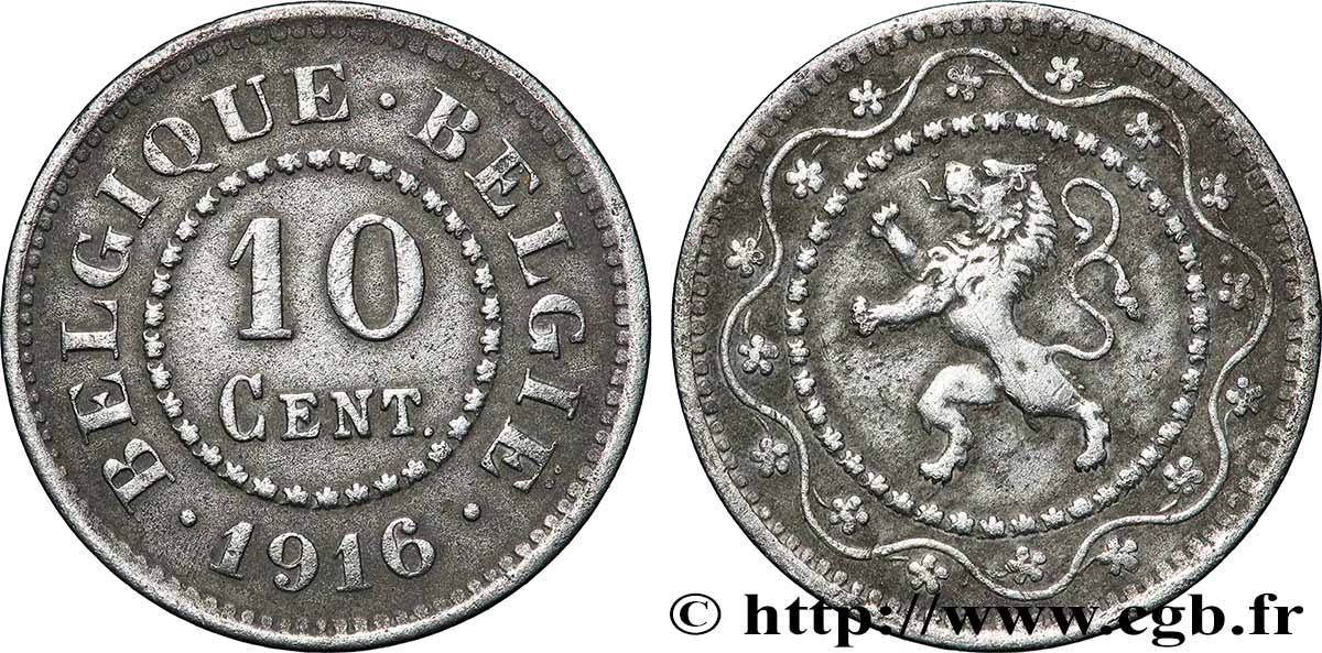 BELGIEN 10 Centimes 1916 Bruxelles SS 