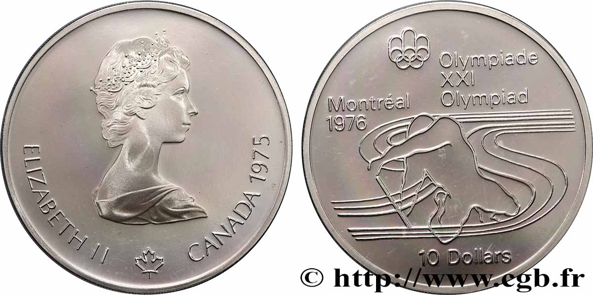 CANADA 10 Dollars Proof JO Montréal 1976 saut d’obstacles hommes / Elisabeth II 1975  FDC 