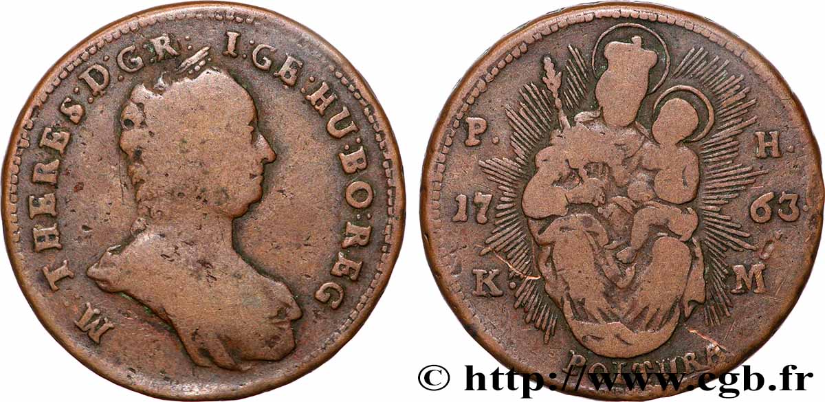 HUNGRíA Poltura Marie-Thérèse 1763  BC 