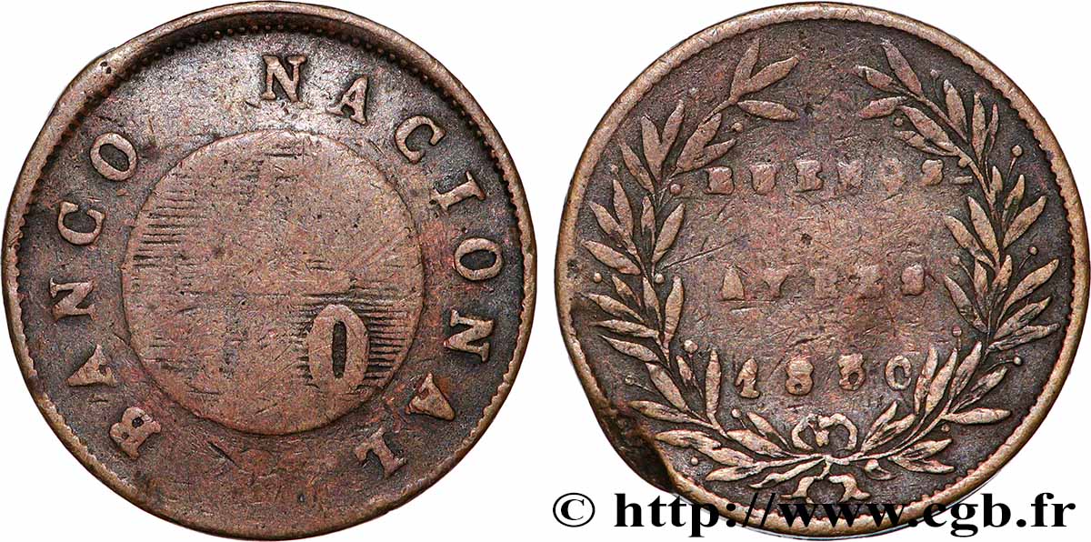 ARGENTINE 5/10 Real Province de Buenos Aires 1830  TB+ 