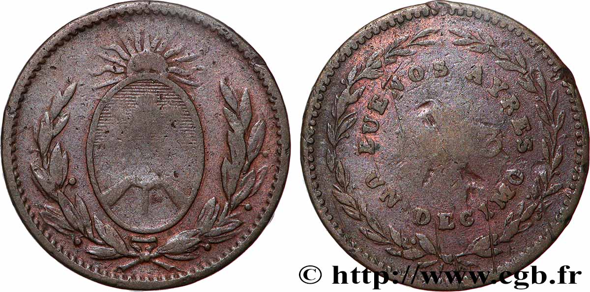 ARGENTINA 1 Decimo Buenos Aires n.d.  VF 