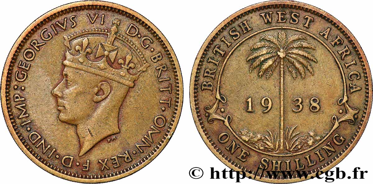 BRITISCH-WESTAFRIKA 1 Shilling Georges VI 1938 Londres SS 