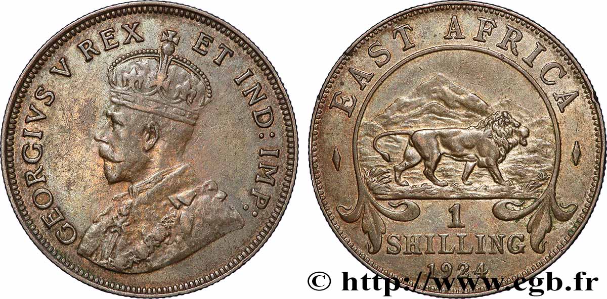 BRITISCH-OSTAFRIKA 1 Shilling Georges V 1924 British Royal Mint SS 