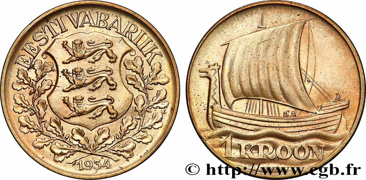 ESTLAND 1 Kroon 1934  fVZ 