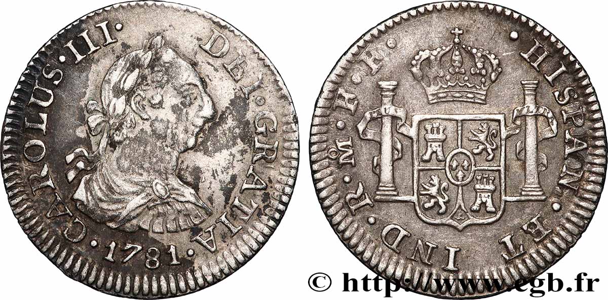 MÉXICO 1/2 Real Charles III 1781 Mexico MBC 