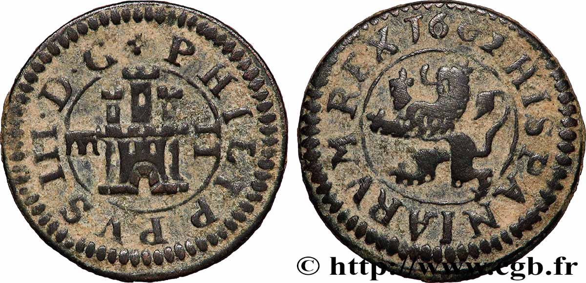 SPAIN - KINGDOM OF SPAIN - PHILIP III 2 Maravedis 1602 Ségovie XF 