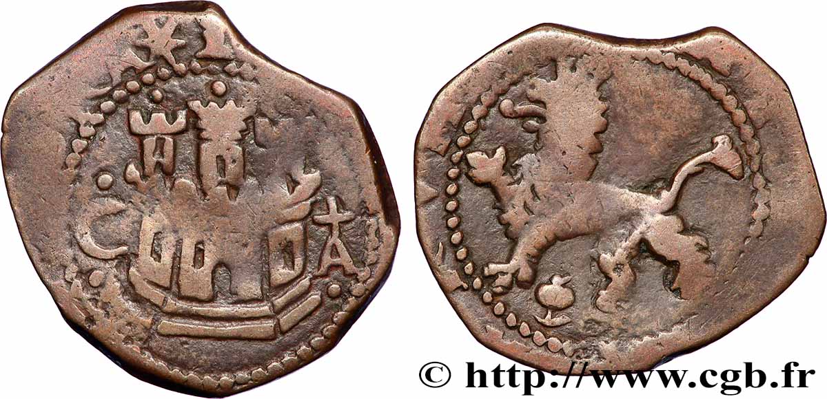 SPAIN - KINGDOM OF SPAIN - PHILIP II 2 Maravedis (Ochavo) n.d. Cuenca VF 
