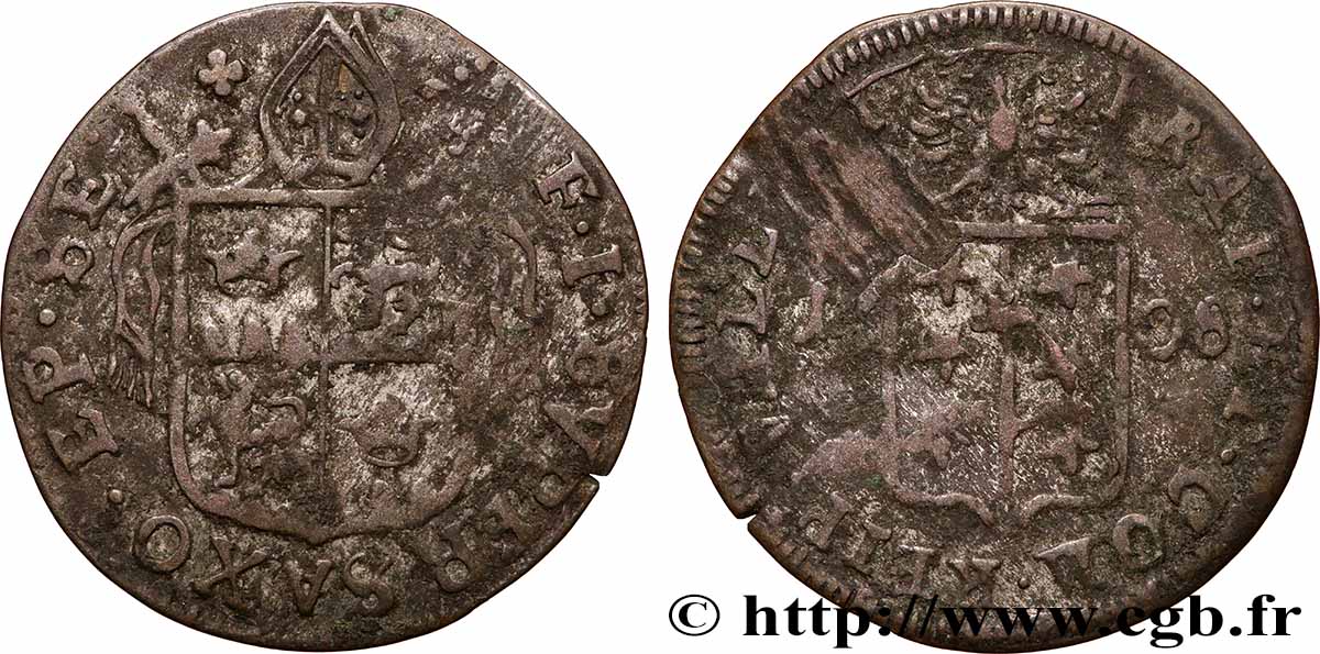SVIZZERA - CANTON VALLESE 1 Batzen François-Joseph Supersaxo évêque de Sion 1708  MB 