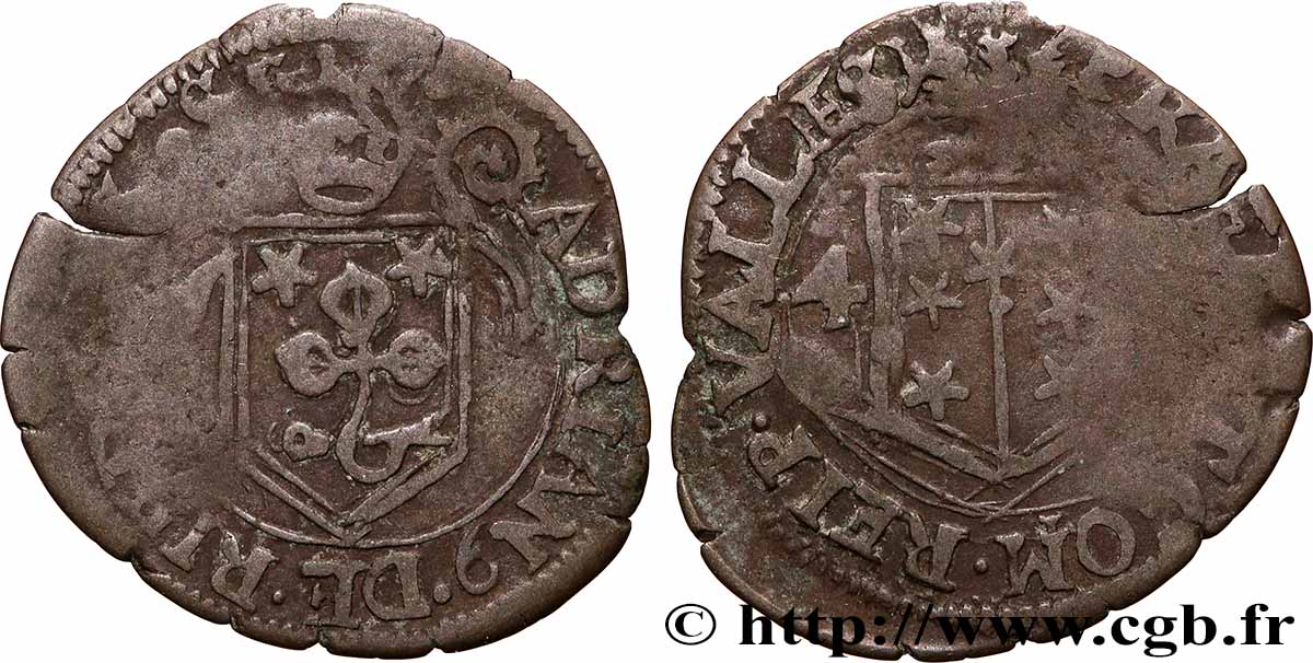SCHWEIZ -  KANTON WALLIS 1/2 Batzen frappe au nom de l’évêque Adrian III von Riedmatten 1645  fSS/S 