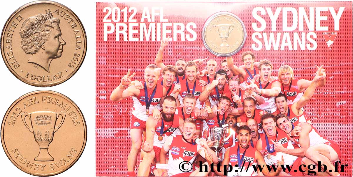 AUSTRALIA 1 Dollar Premiers de l&nbsp;AFL 2012 - Sydney Swans 2012 Canberra MS 