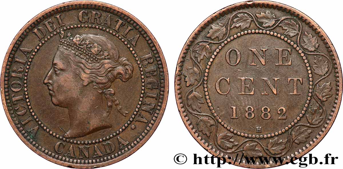 CANADA 1 Cent Victoria 1882 Heaton TTB 