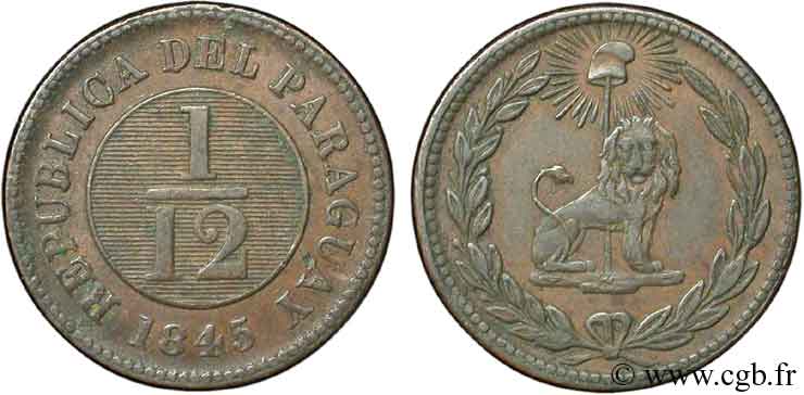 PARAGUAY 1/12 Real Lion 1845 Heaton SS 