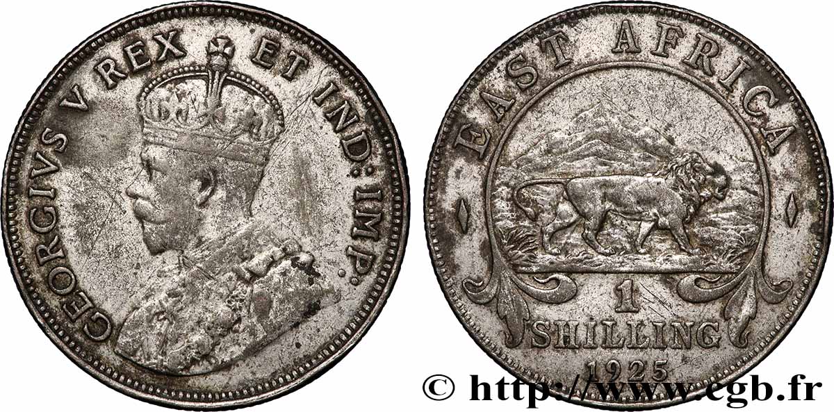 ÁFRICA ORIENTAL BRITÁNICA 1 Shilling Georges V 1925 British Royal Mint BC+ 