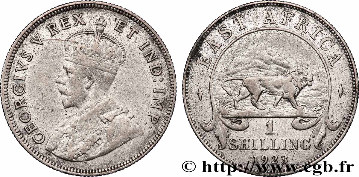 EAST AFRICA 1 Shilling Georges V 1923 Londres VF 