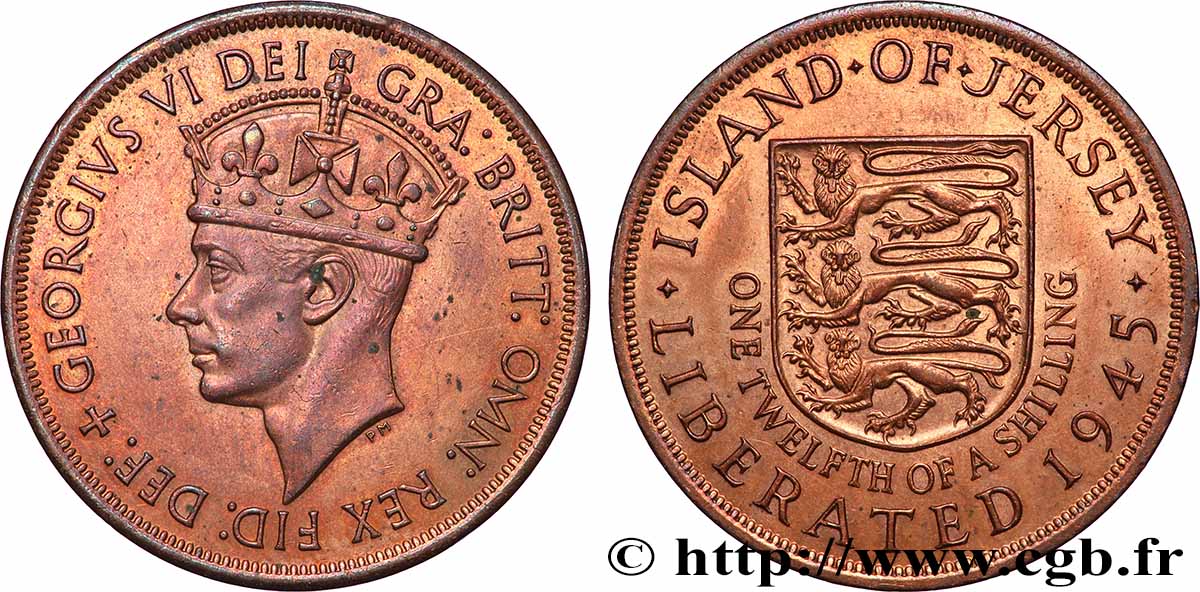 JERSEY 1/12 Shilling Georges VI 1945  SUP 