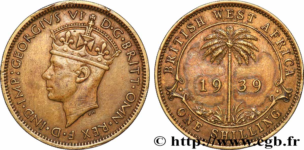 BRITISCH-WESTAFRIKA 1 Shilling Georges VI 1939 Londres SS 