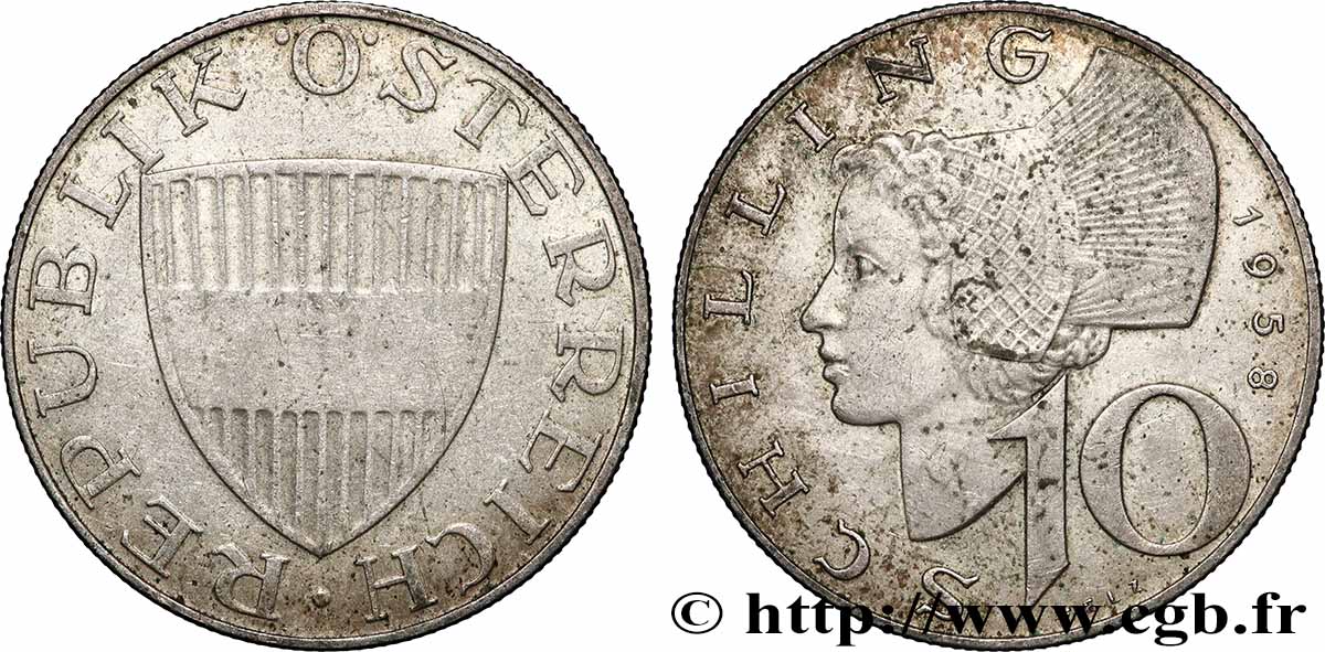 AUTRICHE 10 Schilling 1958 Vienne TTB 