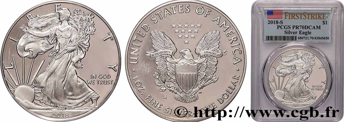 ÉTATS-UNIS D&nbsp;AMÉRIQUE 1 Dollar Silver Eagle “First Day ofr Issue” 2015  FDC70 autre