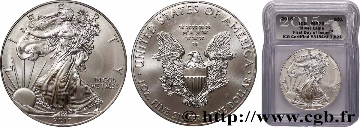 ÉTATS-UNIS D&nbsp;AMÉRIQUE 1 Dollar Proof Silver Eagle”First Strike” 2018 San Francisco FDC70 PCGS