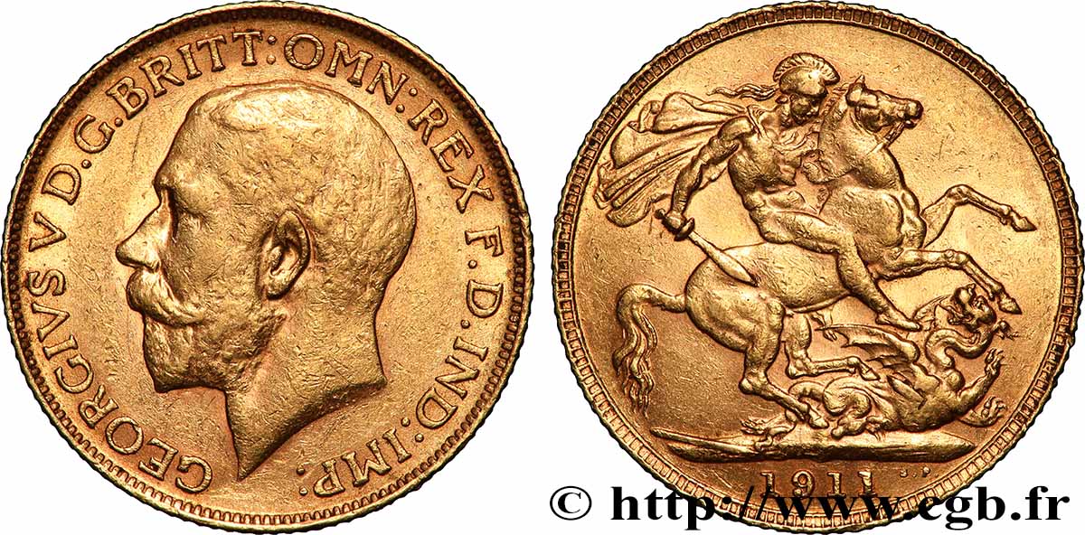 OR, PALLADIUM ET PLATINE INVESTISSEMENT 1 Souverain Georges V 1911 Londres TTB+ 