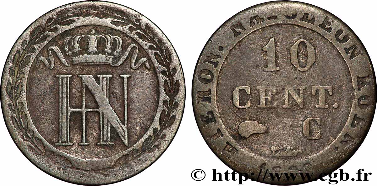 GERMANY - KINGDOM OF WESTPHALIA 10 centimes 1808 Cassel XF 