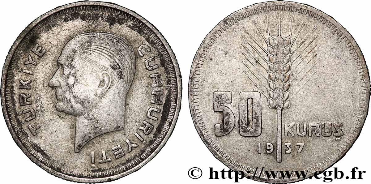 TURCHIA 50 Kurus 1937  q.BB 