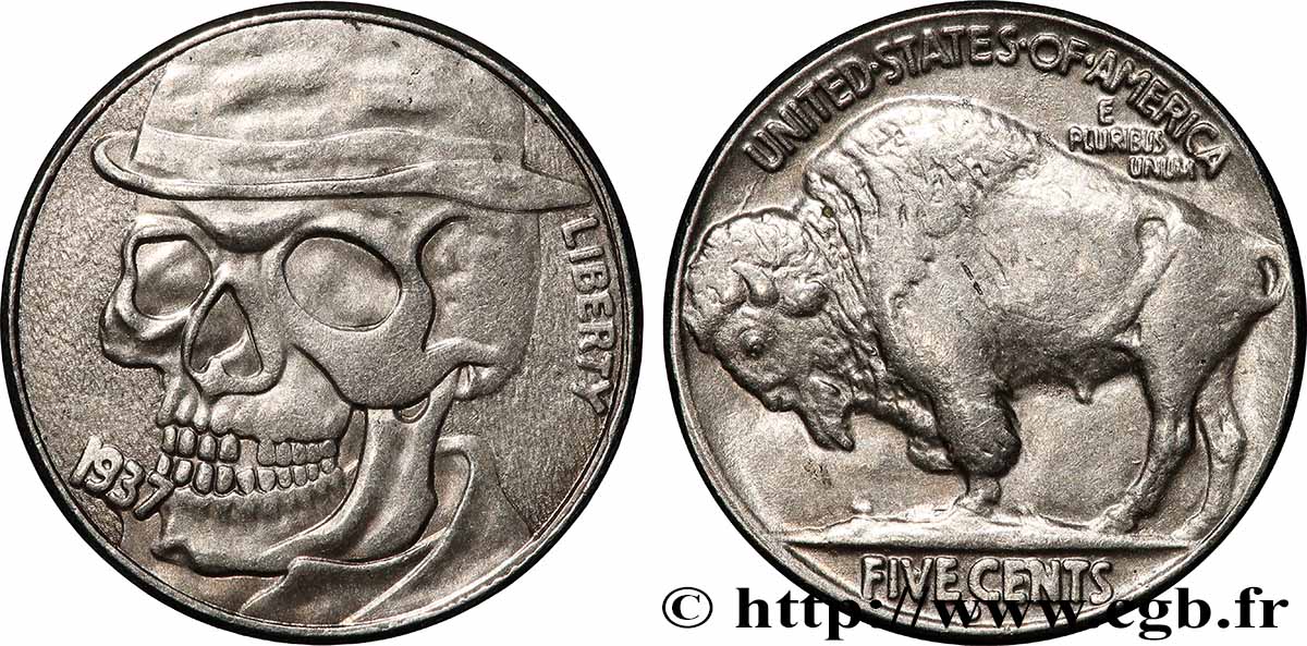 UNITED STATES OF AMERICA 5 Cents Tête d’indien ou Buffalo, transformé 1937 Denver XF 