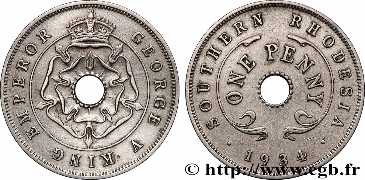 SOUTHERN RHODESIA 1 Penny Georges V 1934 Londres AU 