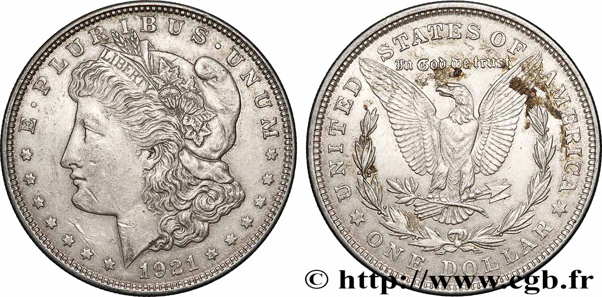 ARGENT D&nbsp;INVESTISSEMENT 1 Dollar Morgan 1921 Philadelphie TTB+ 