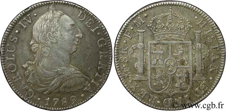 MÉXICO 8 Reales Charles IV 1789 Mexico MBC 