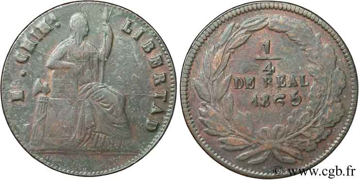MEXIKO 1/4 Real Etat de Chihuahua 1865  SS 