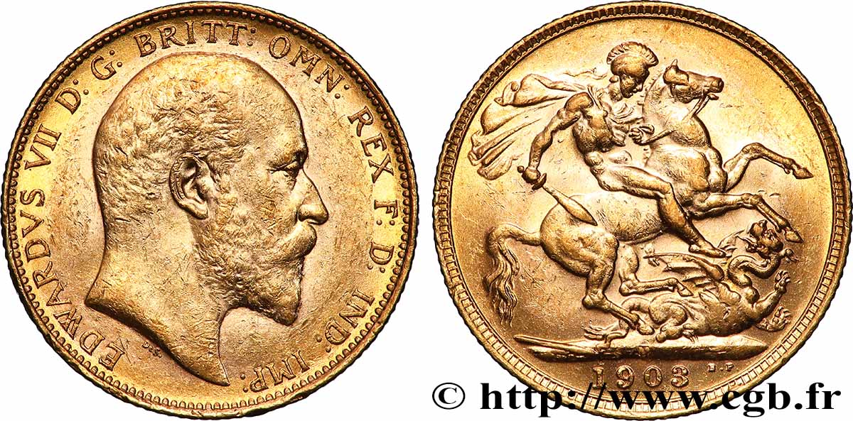 AUSTRALIE - EDOUARD VII 1 Souverain Edouard VII 1903 Melbourne TTB+ 