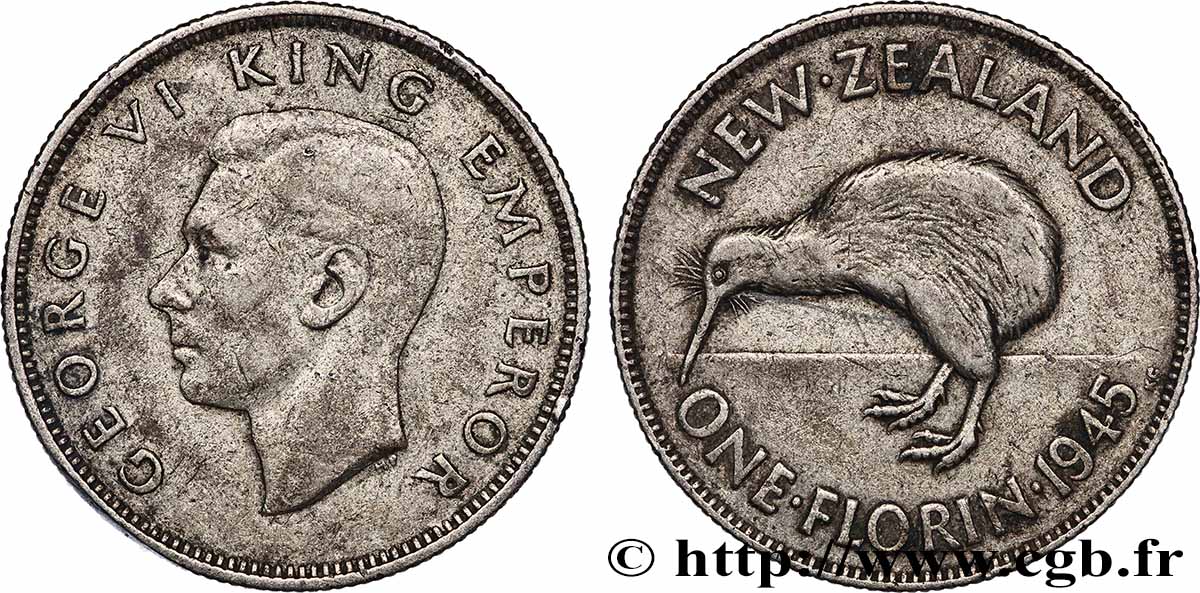 NOUVELLE-ZÉLANDE 1 Florin Georges VI 1945  TTB 