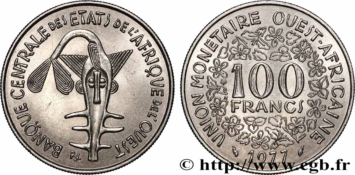 WEST AFRICAN STATES (BCEAO) 100 Francs BCEAO 1977 Paris MS 