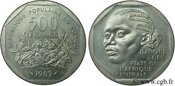 REPUBBLICA DEL CONGO Essai de 500 Francs 1985 Paris MS 