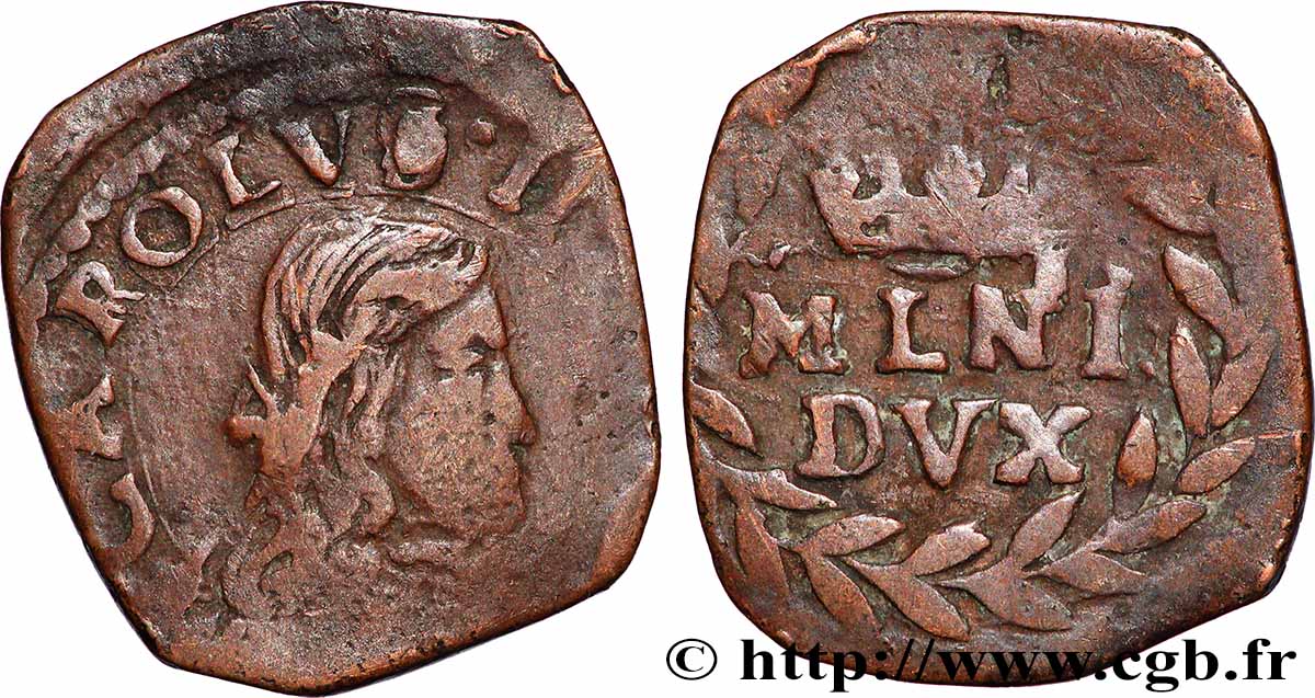 ITALIEN - LOMBARDEI 1 Quattrino Lombardie Charles III n.d. Milan fSS 
