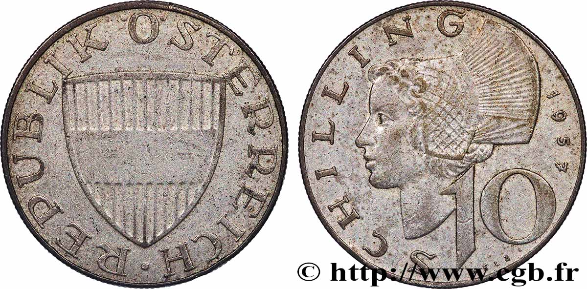 AUTRICHE 10 Schilling 1957 Vienne TTB 