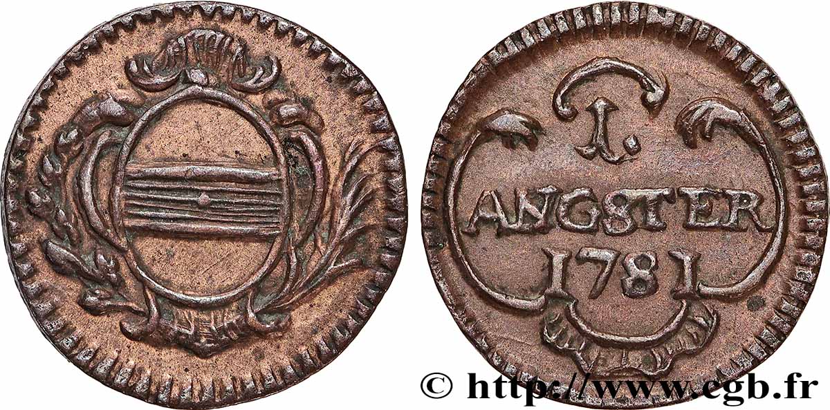 SUISSE - CANTON DE ZOUG 1 Angster 1781  TTB 