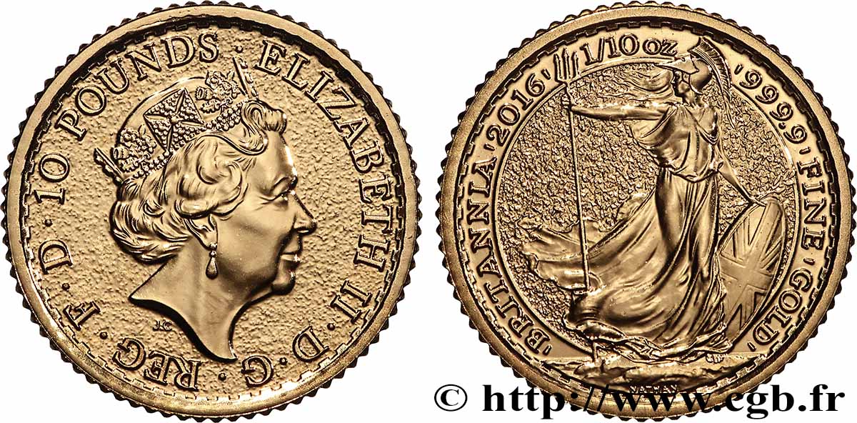 GOLD, PALLADIUM & PLATINUM INVESTMENT 1/10 Oz - 10 Pounds Britannia 2016  MS 