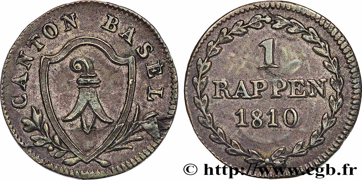 SCHWEIZ - KANTON BASEL 1 Rappen 1810  SS 