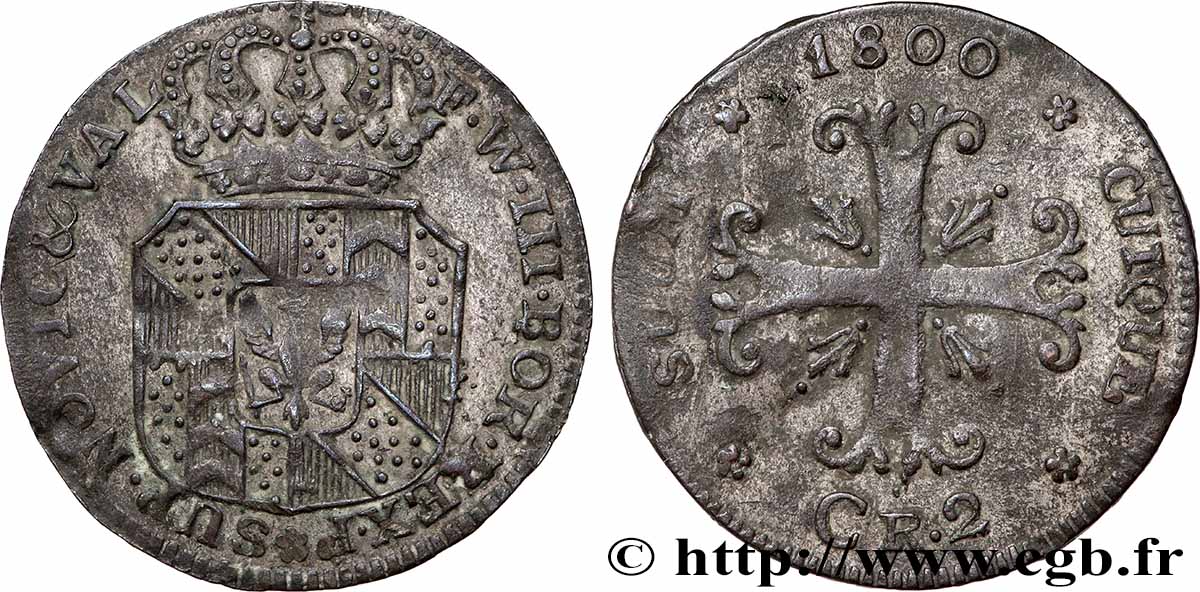 SUISSE - CANTON DE NEUCHATEL 1/2 Batzen (2 Kreuzer) 1800  TTB 